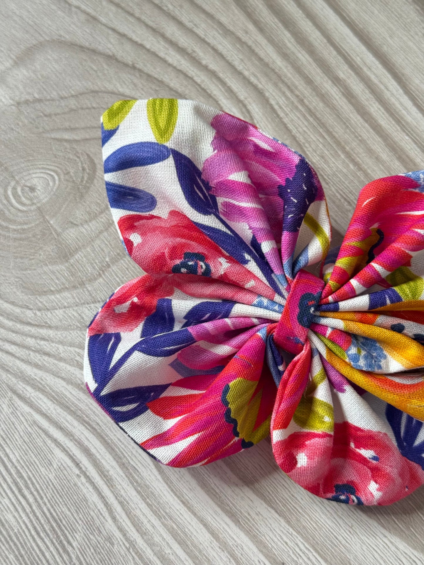Large Bold Floral Butterfly Bow