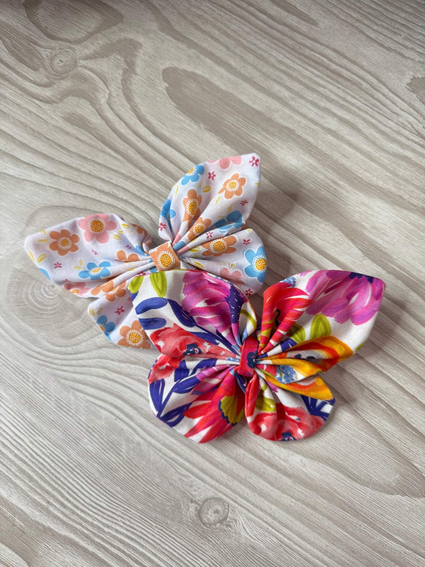 Large Bold Floral Butterfly Bow