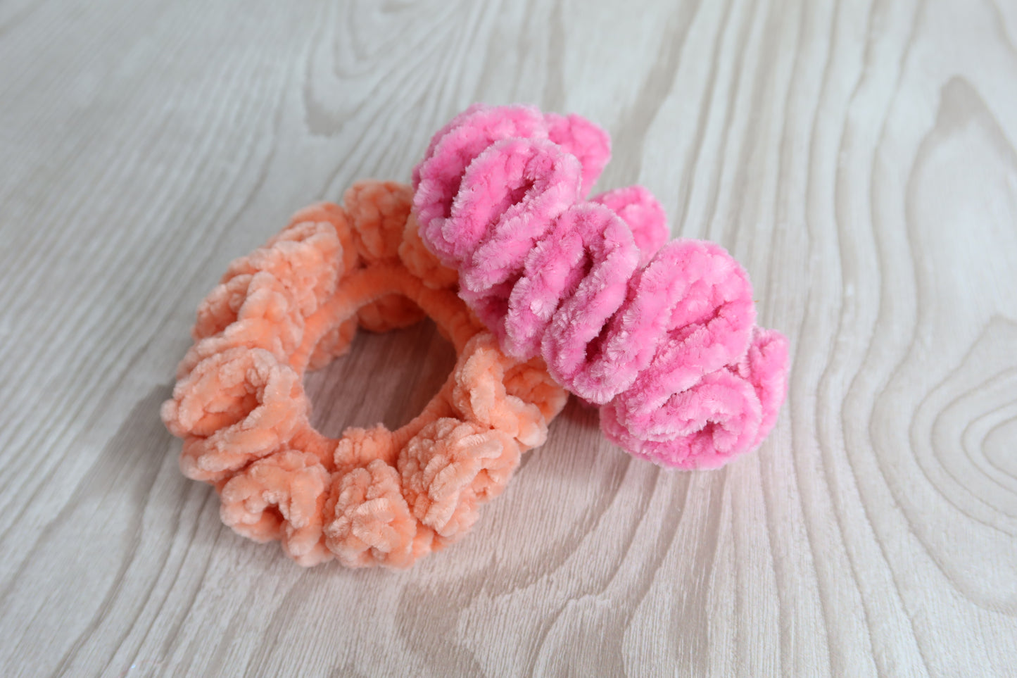 Peachy Crochet Scrunchie