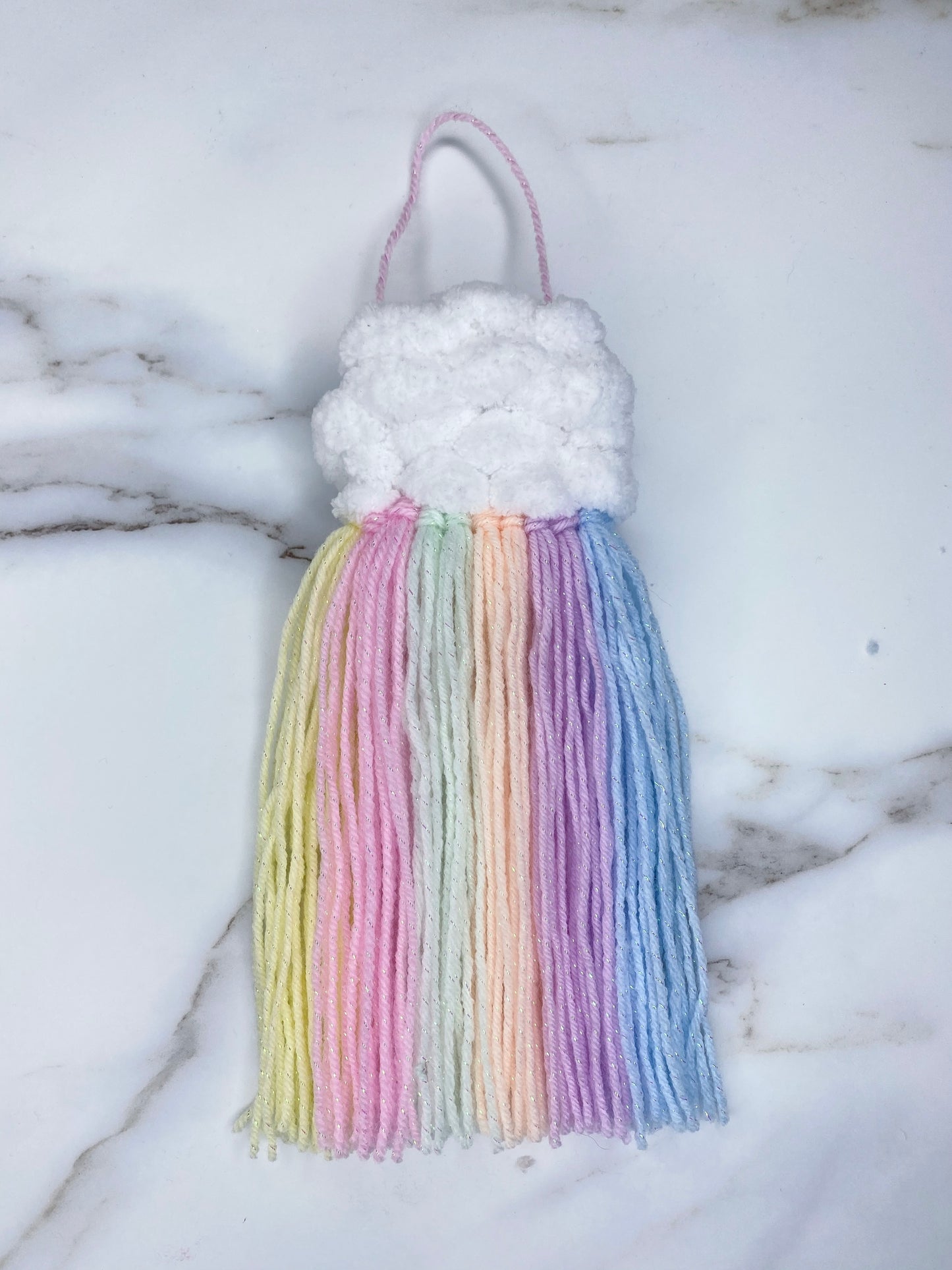 Mini Cloud Woven Wall Hanging - Pastel Rainbow