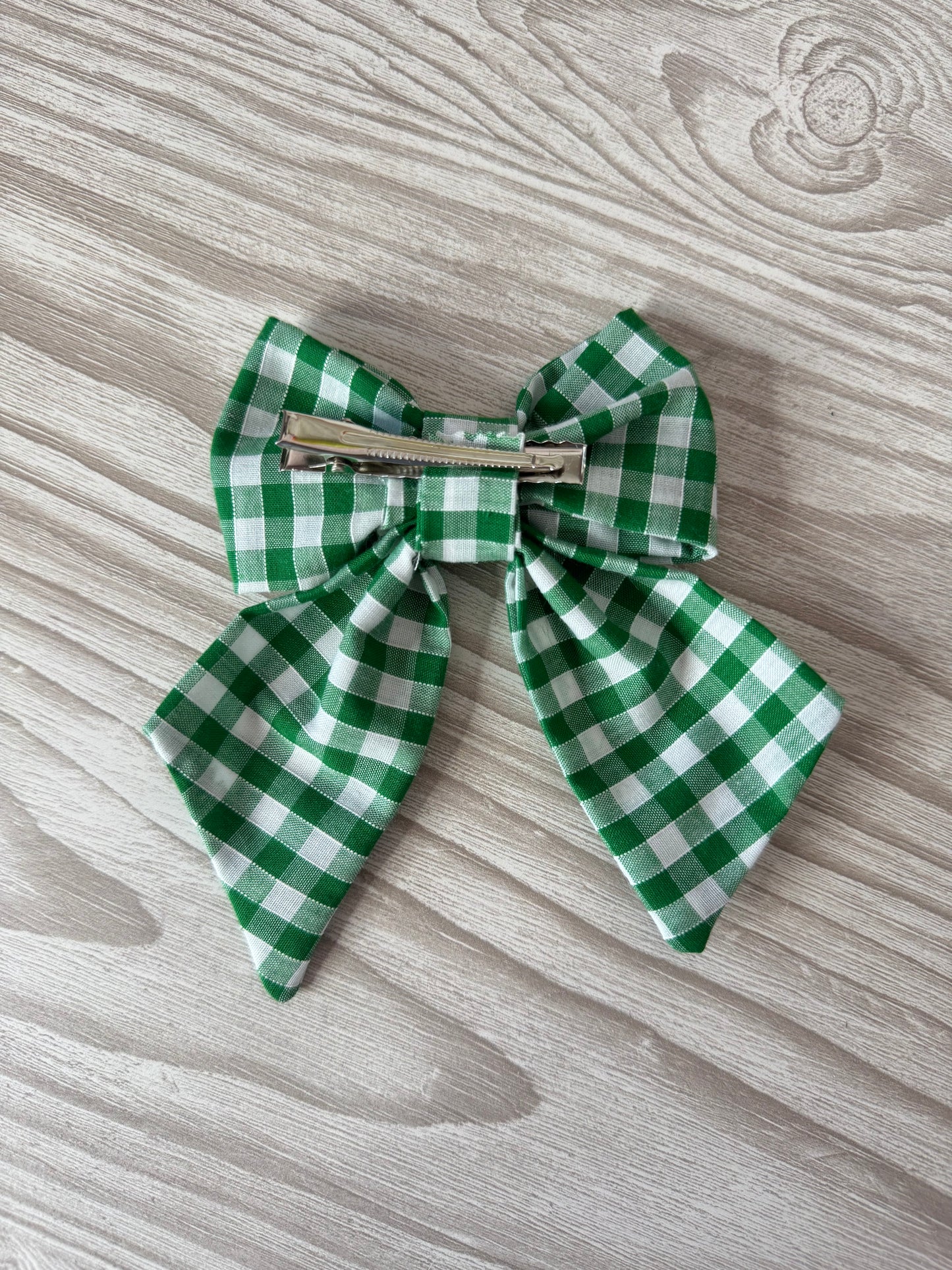 Small Green Gingham Bow