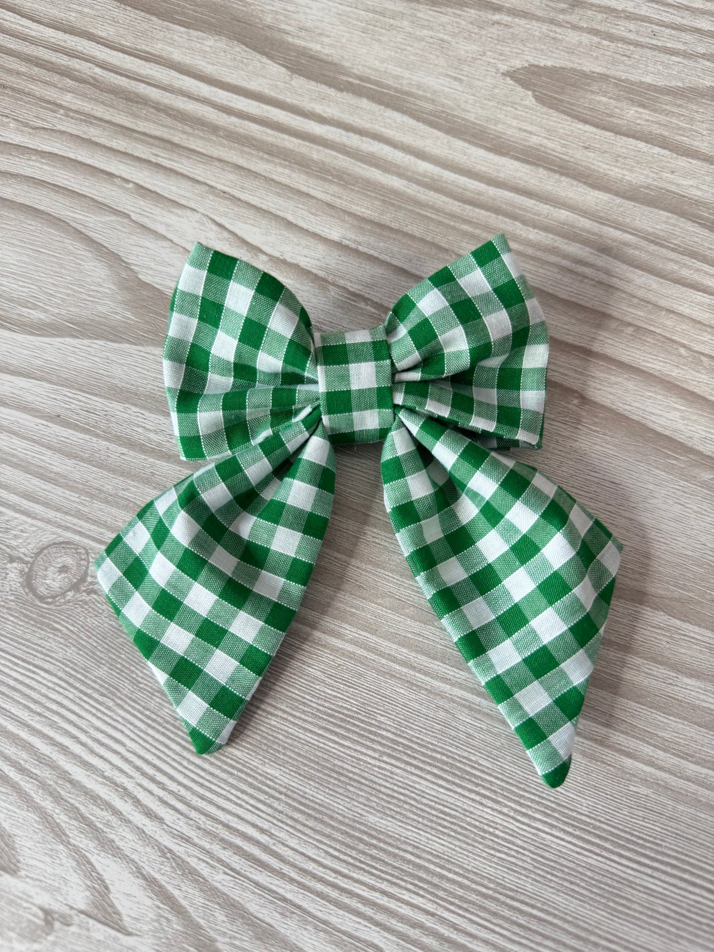Small Green Gingham Bow