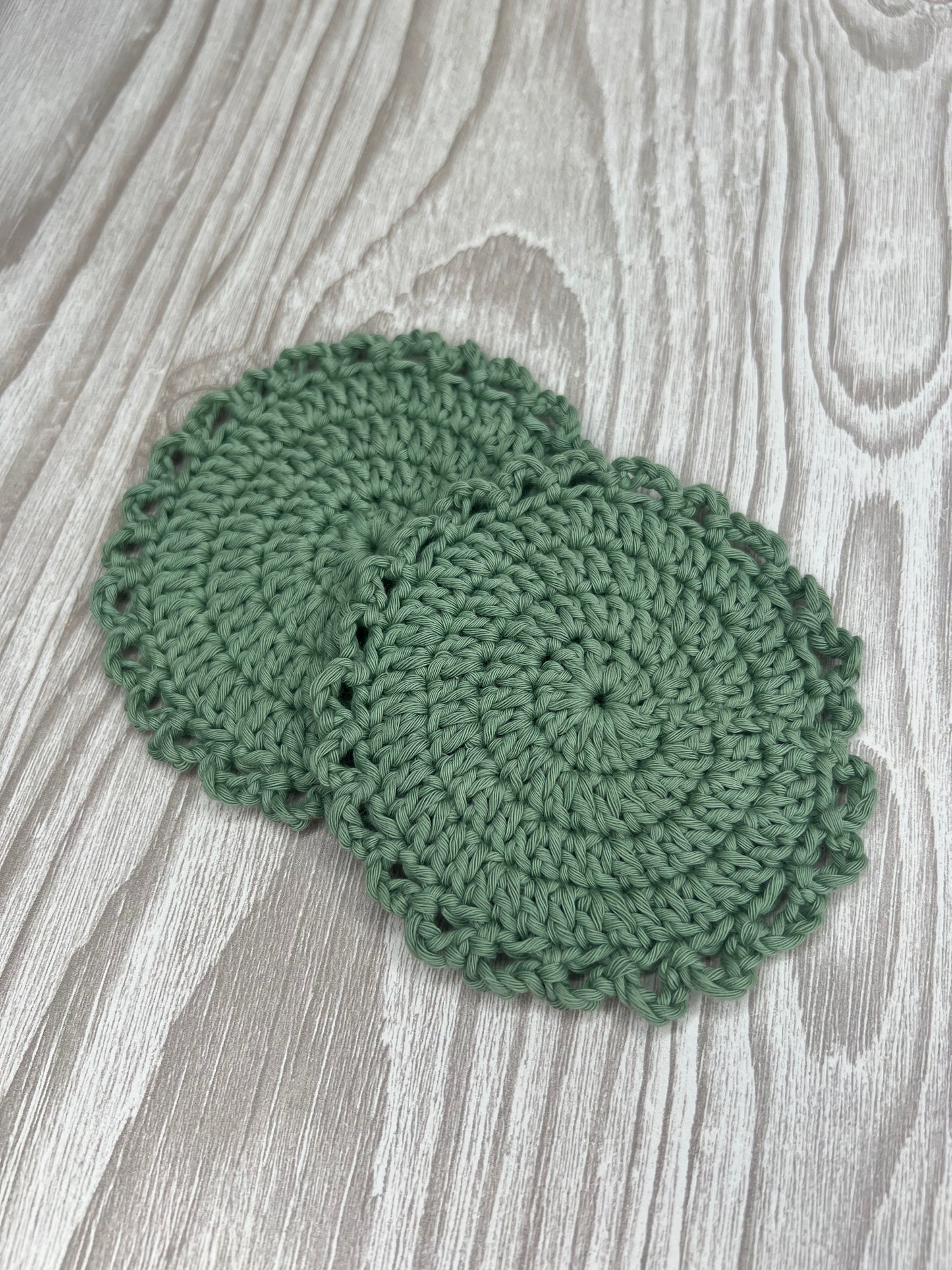 Sage Frilly Coasters - Pack of 2
