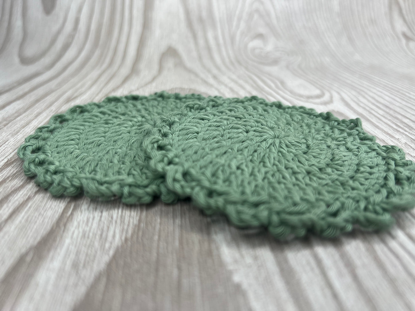 Sage Frilly Coasters - Pack of 2