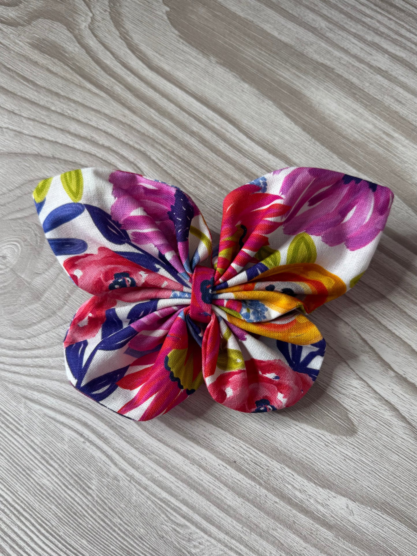Large Bold Floral Butterfly Bow