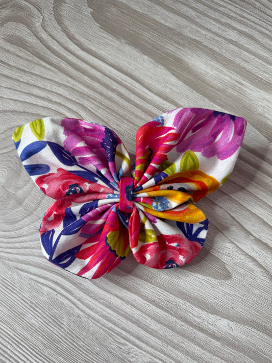 Large Bold Floral Butterfly Bow
