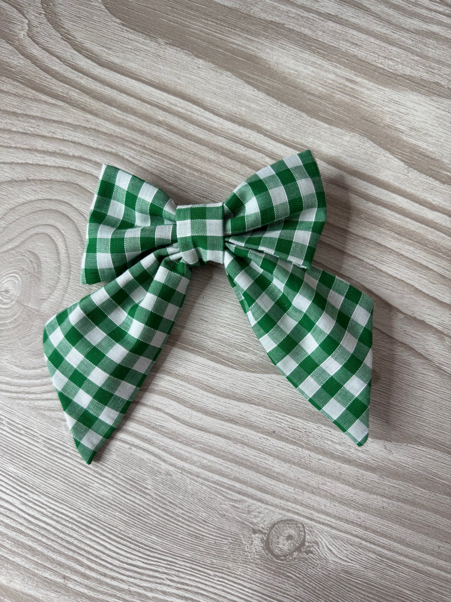 Small Green Gingham Bow