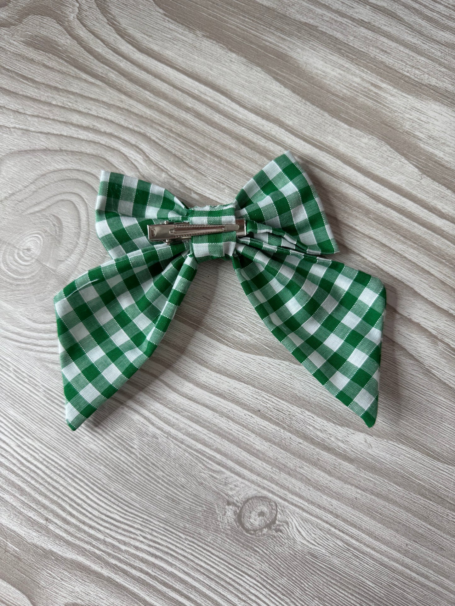 Small Green Gingham Bow
